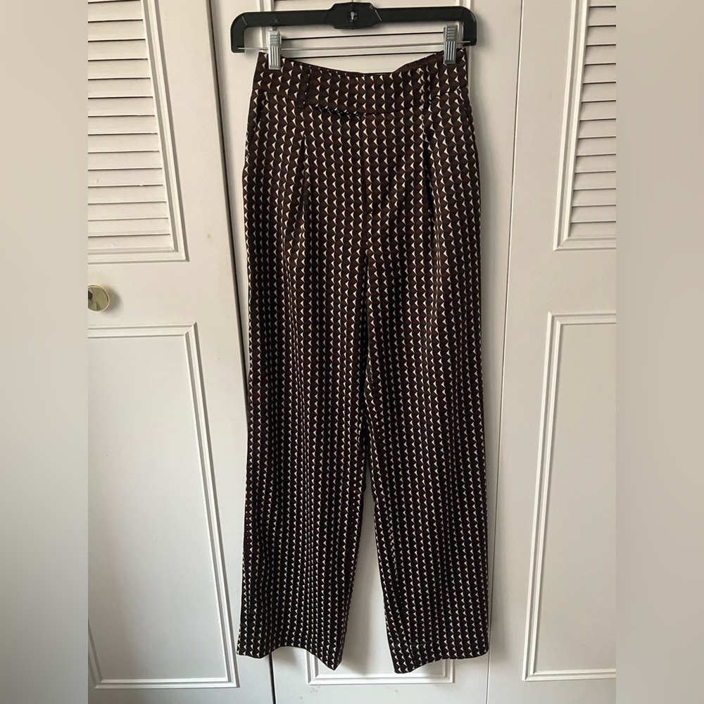 NWOT Banana Republic Print Wide Leg Trousers